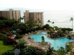 west view from hotel: somewhere over the ocean is Japan  -  pohled z hotelu na zpad: tak nkde za obzorem je Japonsko
