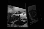 Vhled na Dachstein z postele naeho pokoje, dva kroky do nebe, u chyb jen ampask a jahody